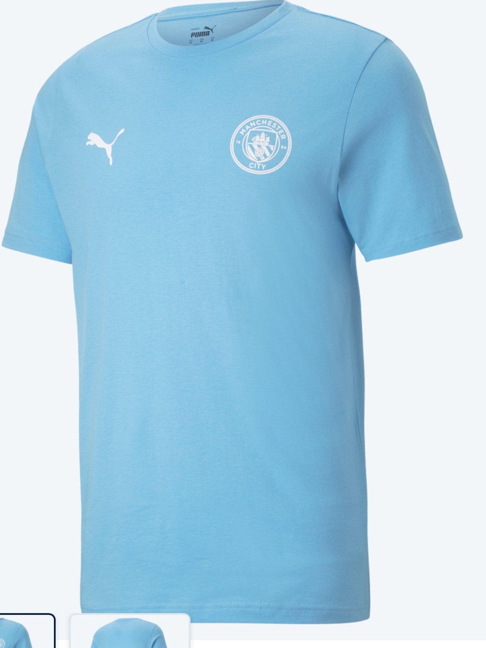 Puma Men's Crew Neck mancity Tee - Sky Blue